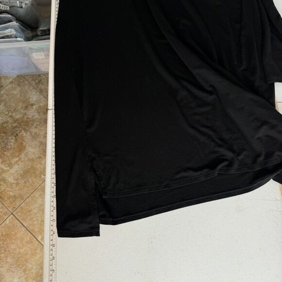 Eileen Fisher Midi Shift Dress Size M Black Minimalist Sustainable Quiet Luxury - Picture 7 of 9